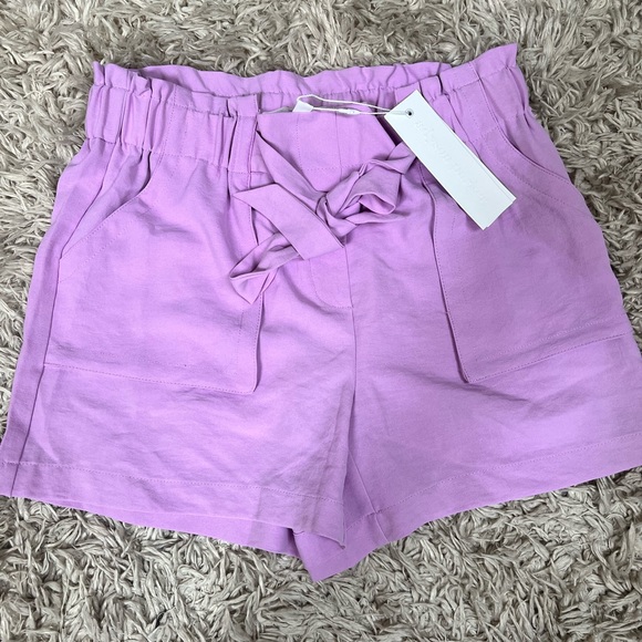 PINK TIE FRONT SHORTS - Picture 3 of 4